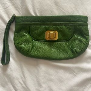 Juicy Couture vintage green leather wristlet
